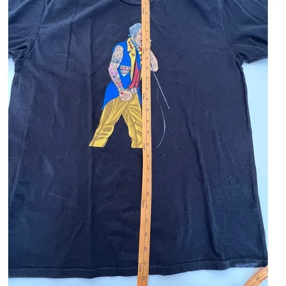 Port&Company Black Rocker George Washington Graphic Short Sleeve T-Shirt- M - Picture 8 of 9
